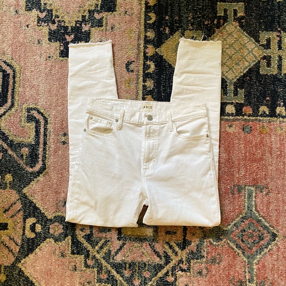 ABLE High Rise White Jeans - Picture 6 of 8